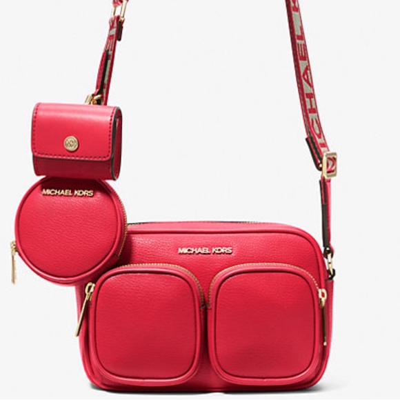 Michael Kors Red Crossbody Bag with Gold-Tone Hardware - Picture 8 of 8